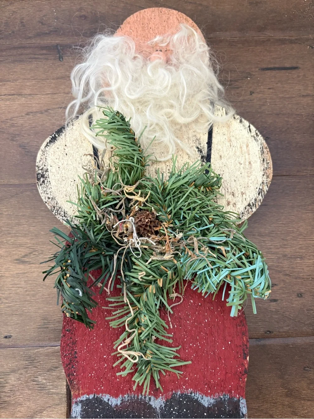 Handmade Primitive Style Folk Art Santa Claus Figurine Christmas Decor  16” Tall